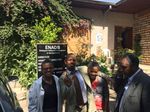 Group standing outside of the Ethiopian National Association of the DeafBlind.
