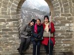 Cameron, Haben, Tai sit in window frame on great wall